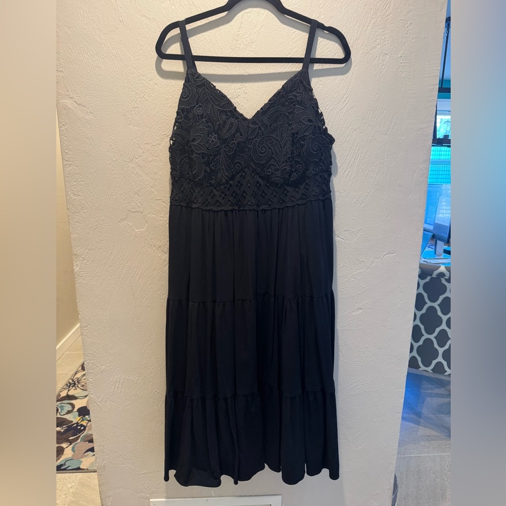 Torrid Black Lace Tiered Maxi Dress